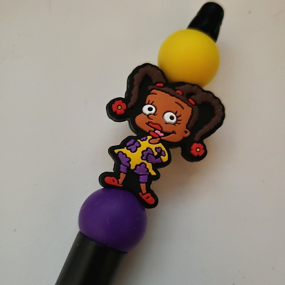 Handmade Rugrats Susie Carmichael Beaded Silicone Focal Bead Pen